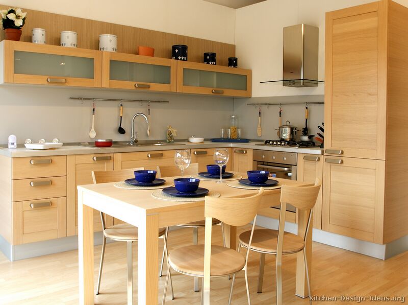 LIGHT WOOD KITCHEN TABLE AND CHAIRS - KITCHEN DESIGN PHOTOS