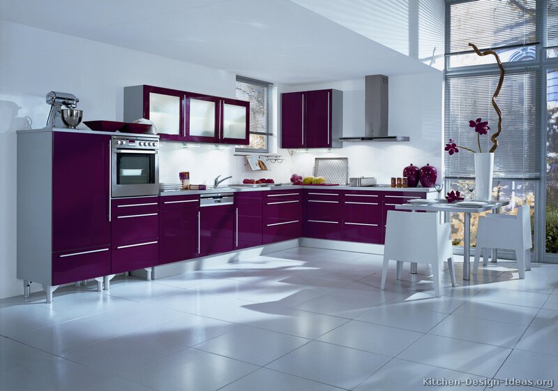 Premium AI Image  purple kitchen with stainless steel appliances