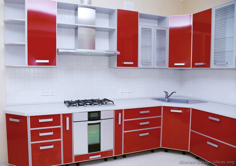 Pictures of Kitchens - Modern - Red Kitchen Cabinets (Page 2)