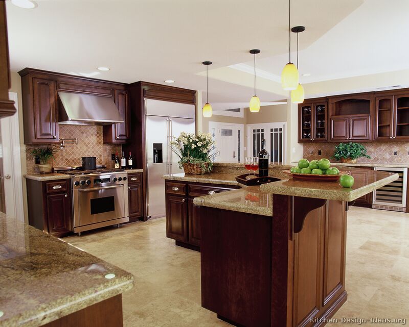 Pictures of Kitchens Traditional Dark Wood Kitchens, CherryColor