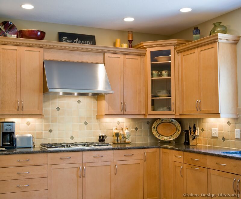 light wood kitchen for with marine colored cabinet