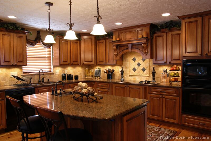 Pictures Of Kitchens Traditional Medium Wood Cabinets Golden
